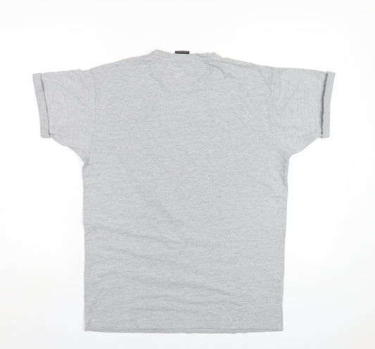 Blakely Clothing Mens Grey Cotton T-Shirt Size S Round Neck