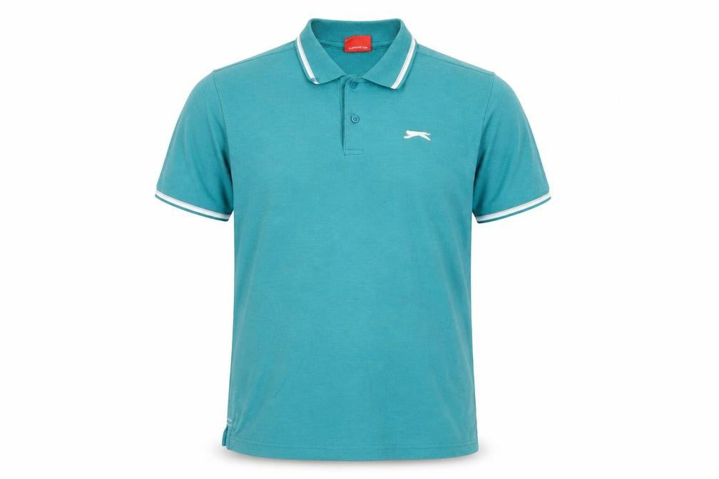 Slazenger Mens Green Polyester Polo Size XL Collared Button