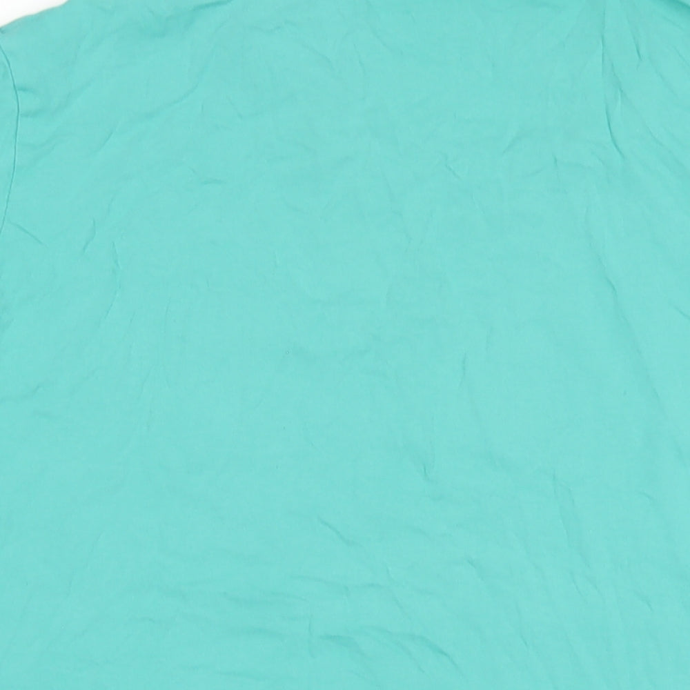 Cotton Traders Mens Green Cotton T-Shirt Size 3XL V-Neck