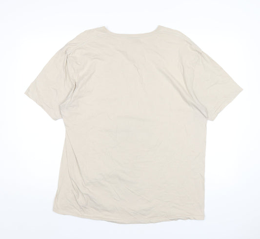Stranger Things Womens Beige Cotton Basic T-Shirt Size 16 Round Neck - Hawkins High School Year of the Tiger
