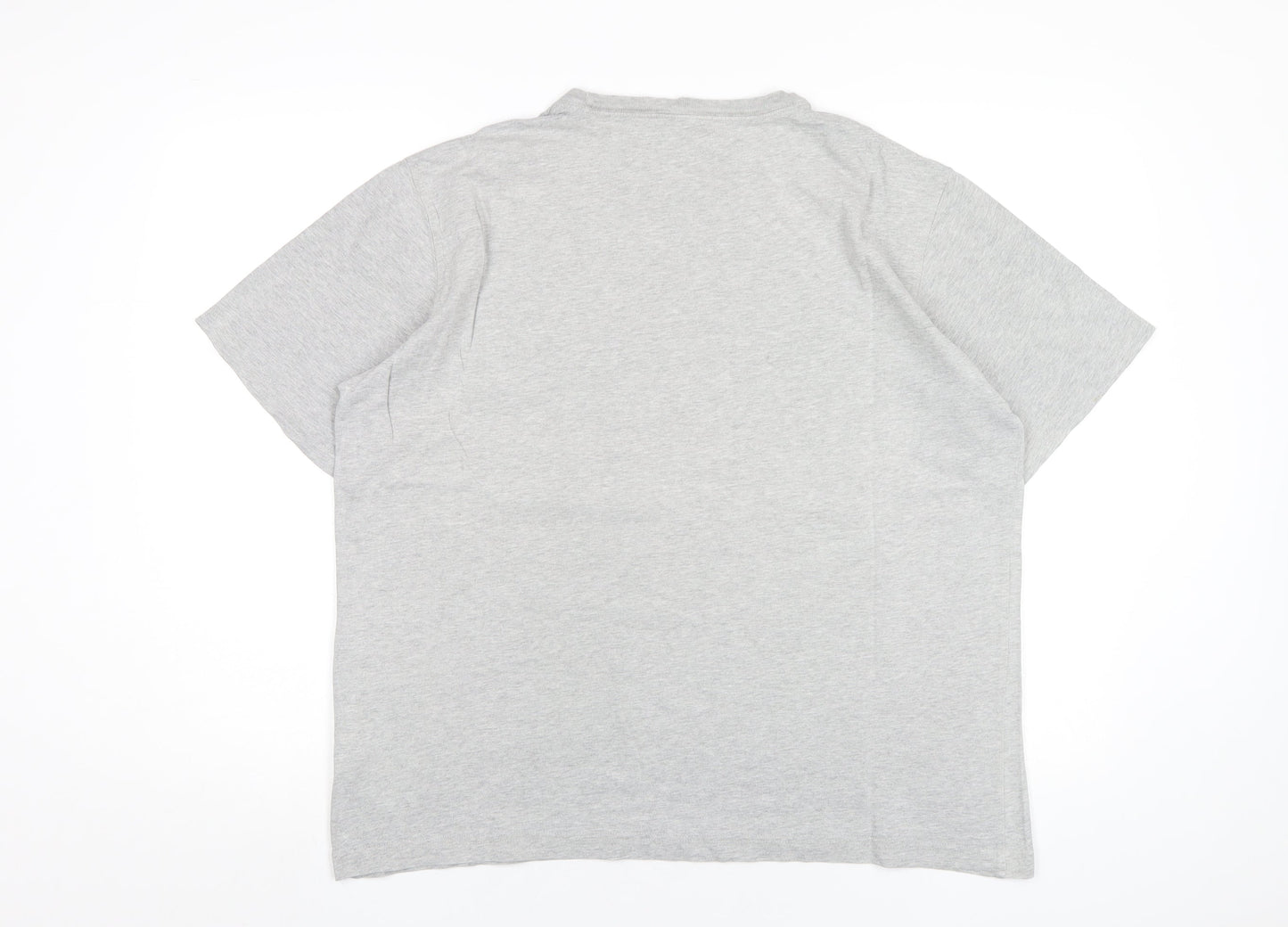Lands' End Mens Grey Cotton T-Shirt Size L Round Neck