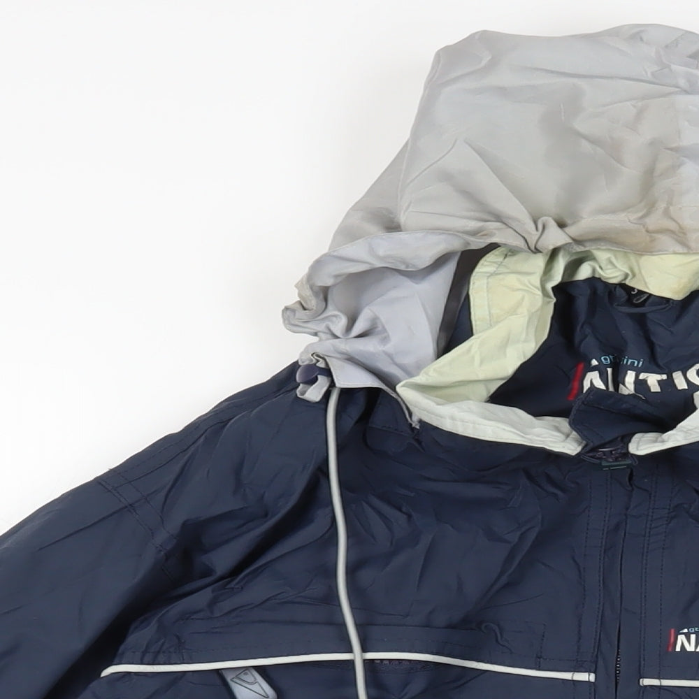 Nautical Mens Blue Windbreaker Jacket Size S Zip - Logo Zipped Pockets Technical Waterproof