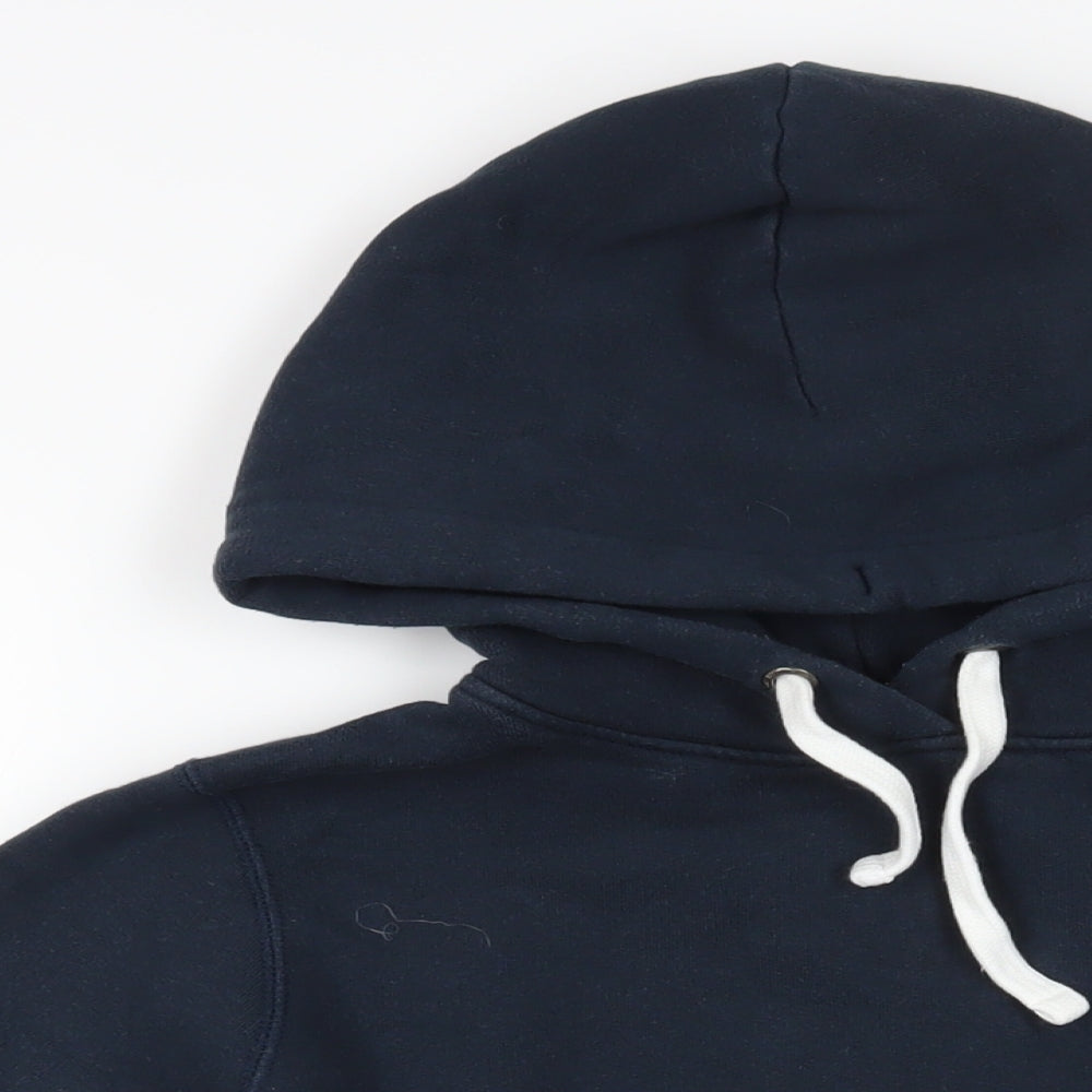 Jack Wills Womens Blue Cotton Pullover Hoodie Size 10 Pullover - Logo Zipped Pockets