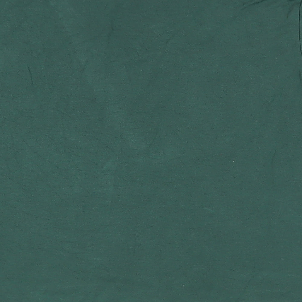 Hollister Womens Green Viscose Basic T-Shirt Size L V-Neck - Logo