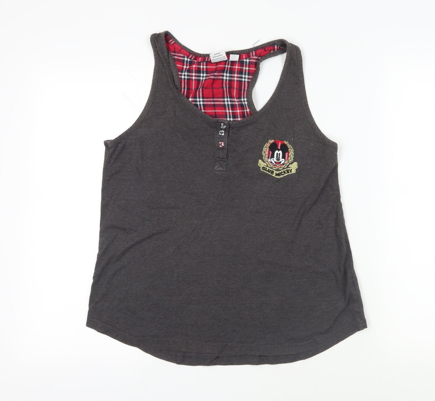 Disney Womens Grey Cotton Basic Tank Size S Scoop Neck - Mickey Mouse