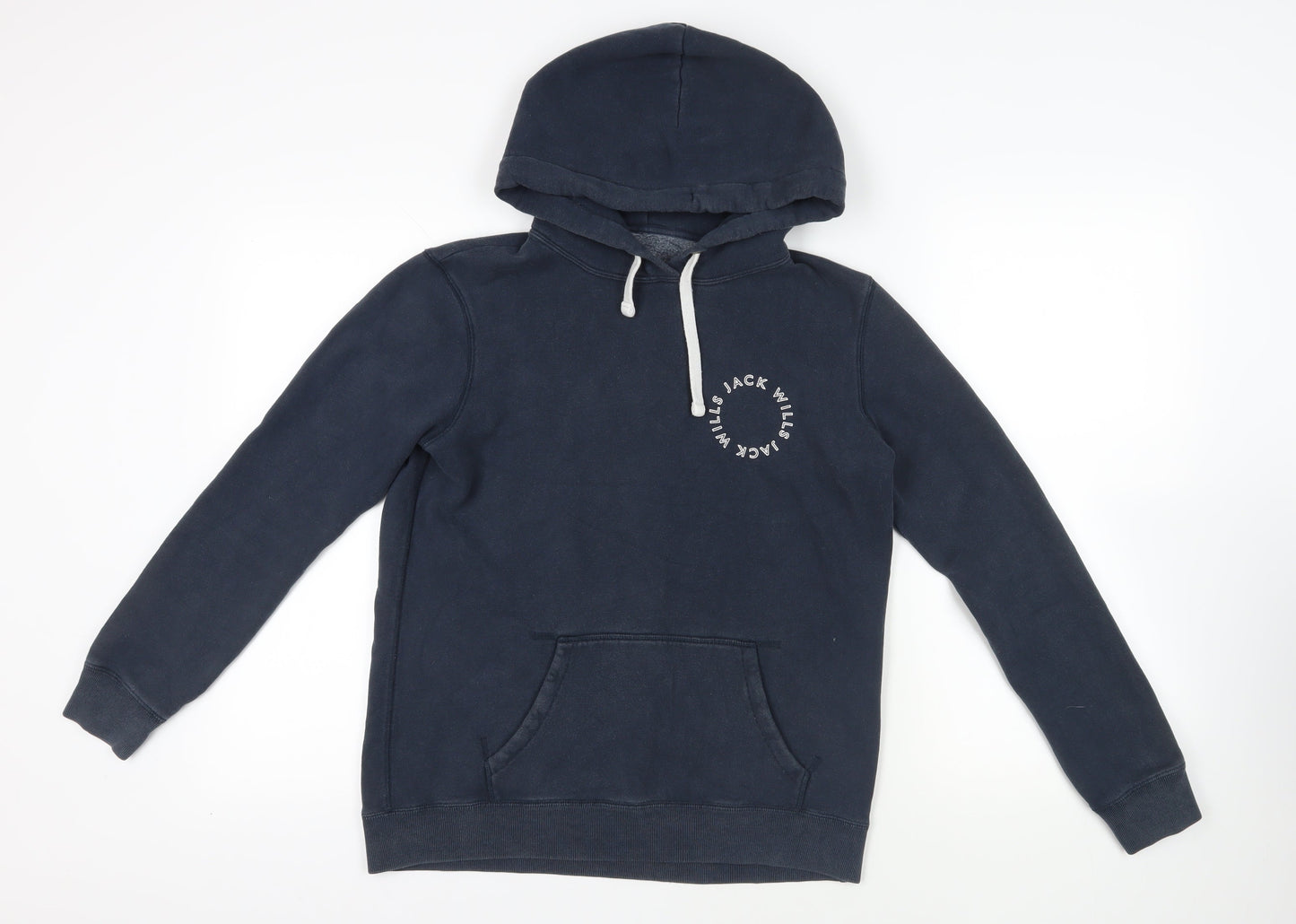 Jack Wills Womens Blue Cotton Pullover Hoodie Size 8 Pullover - Logo Pockets