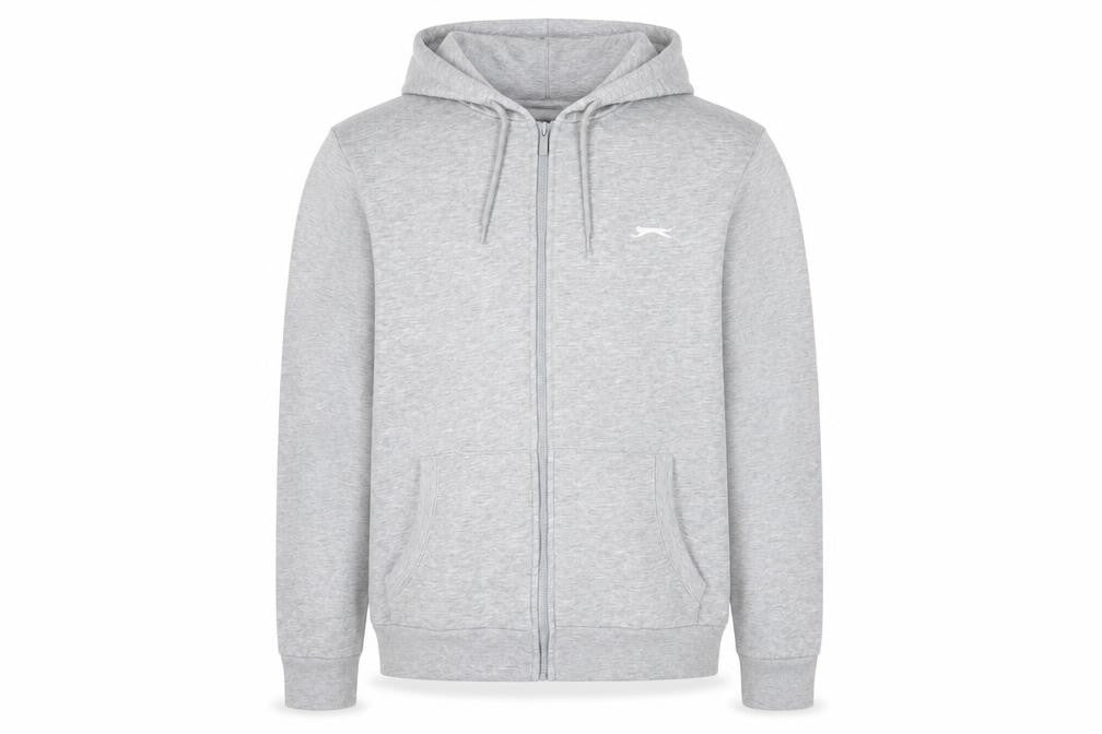 Mens UK L Regular Slazenger Grey Full Zip Hoodie