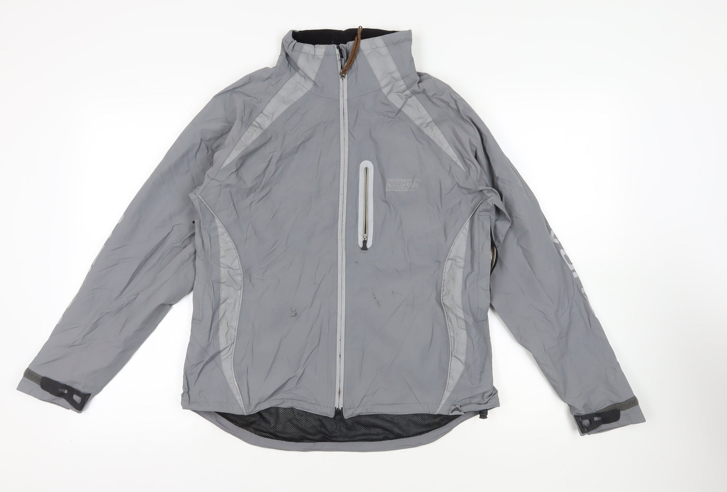 Altura Womens Grey Windbreaker Jacket Size 12 Zip - Logo Zipped Pockets Technical