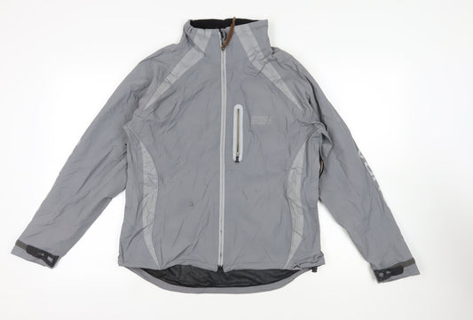 Altura Womens Grey Windbreaker Jacket Size 12 Zip - Logo Zipped Pockets Technical