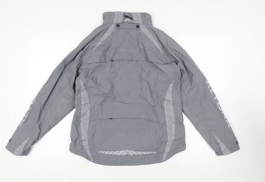 Altura Womens Grey Windbreaker Jacket Size 12 Zip - Logo Zipped Pockets Technical