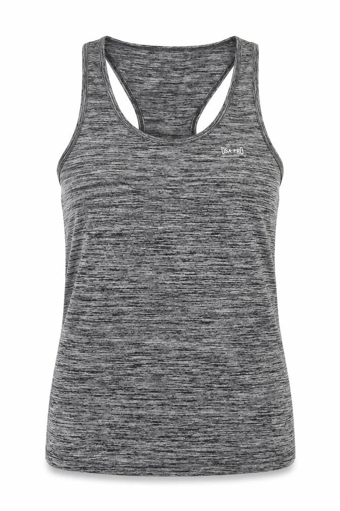 USA Pro Womens Grey Polyester Basic Tank Size 14 Round Neck Pullover