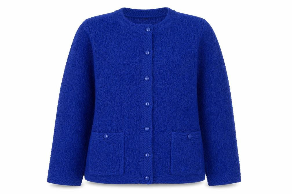 Just Elegance Womens Blue V-Neck Acrylic Cardigan Jumper Size L