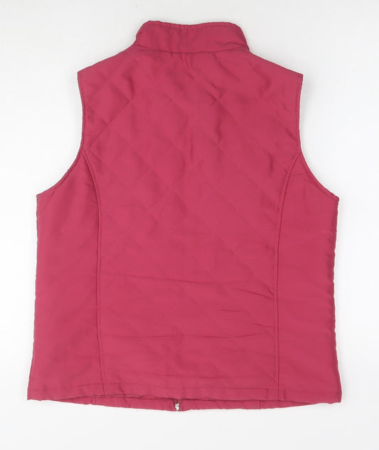 EWM Womens Red Gilet Waistcoat Size 10 Zip - Size 10-12
