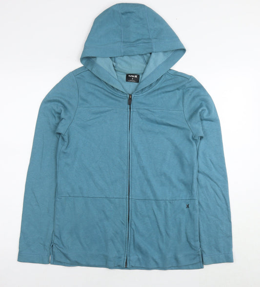 Hurley Womens Blue Cotton Full Zip Hoodie Size S Pullover