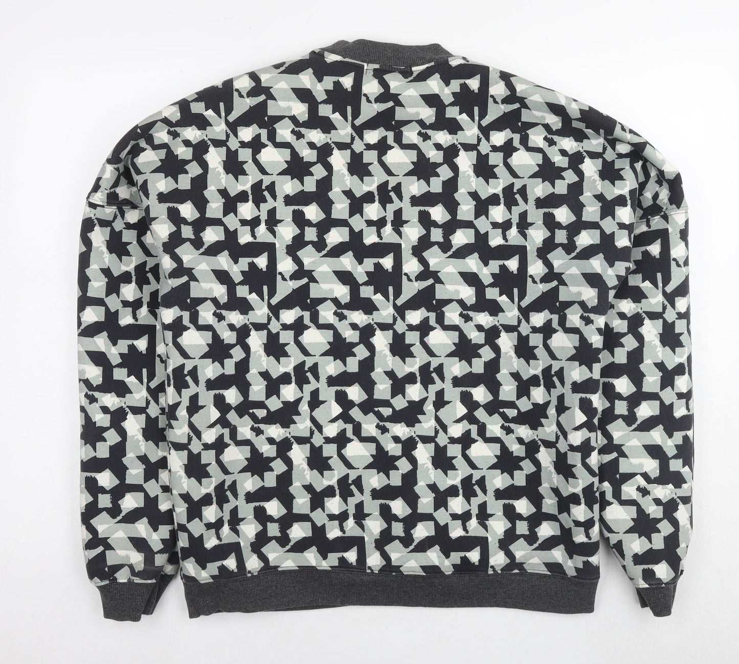 Villain Mens Multicoloured Geometric Polyester Pullover Sweatshirt Size S