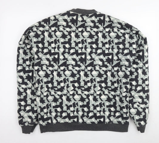 Villain Mens Multicoloured Geometric Polyester Pullover Sweatshirt Size S