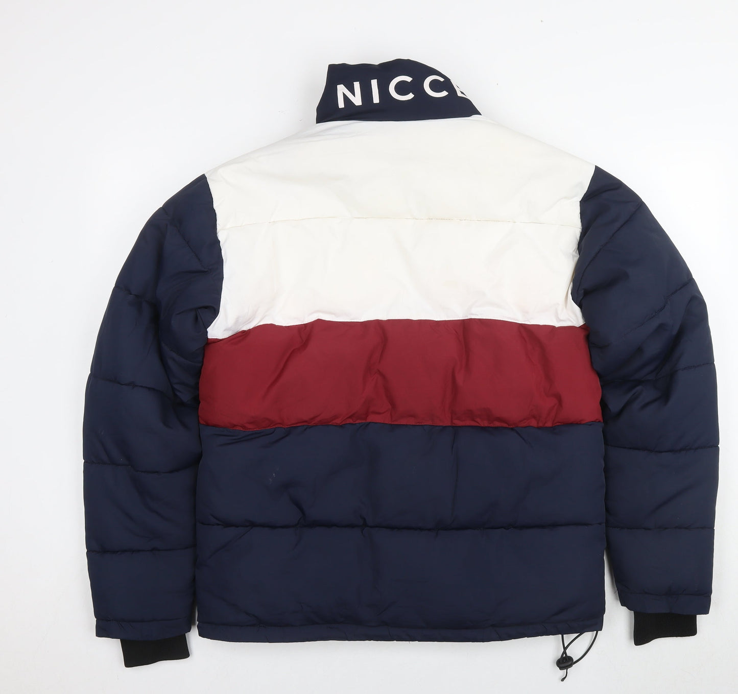 NICCE London Mens Multicoloured Striped Puffer Jacket Jacket Size XS Zip