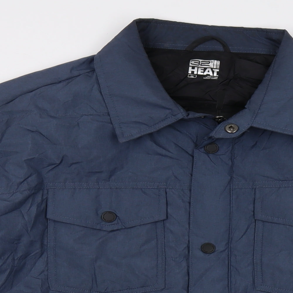 Heat Mens Blue Jacket Size XL Zip