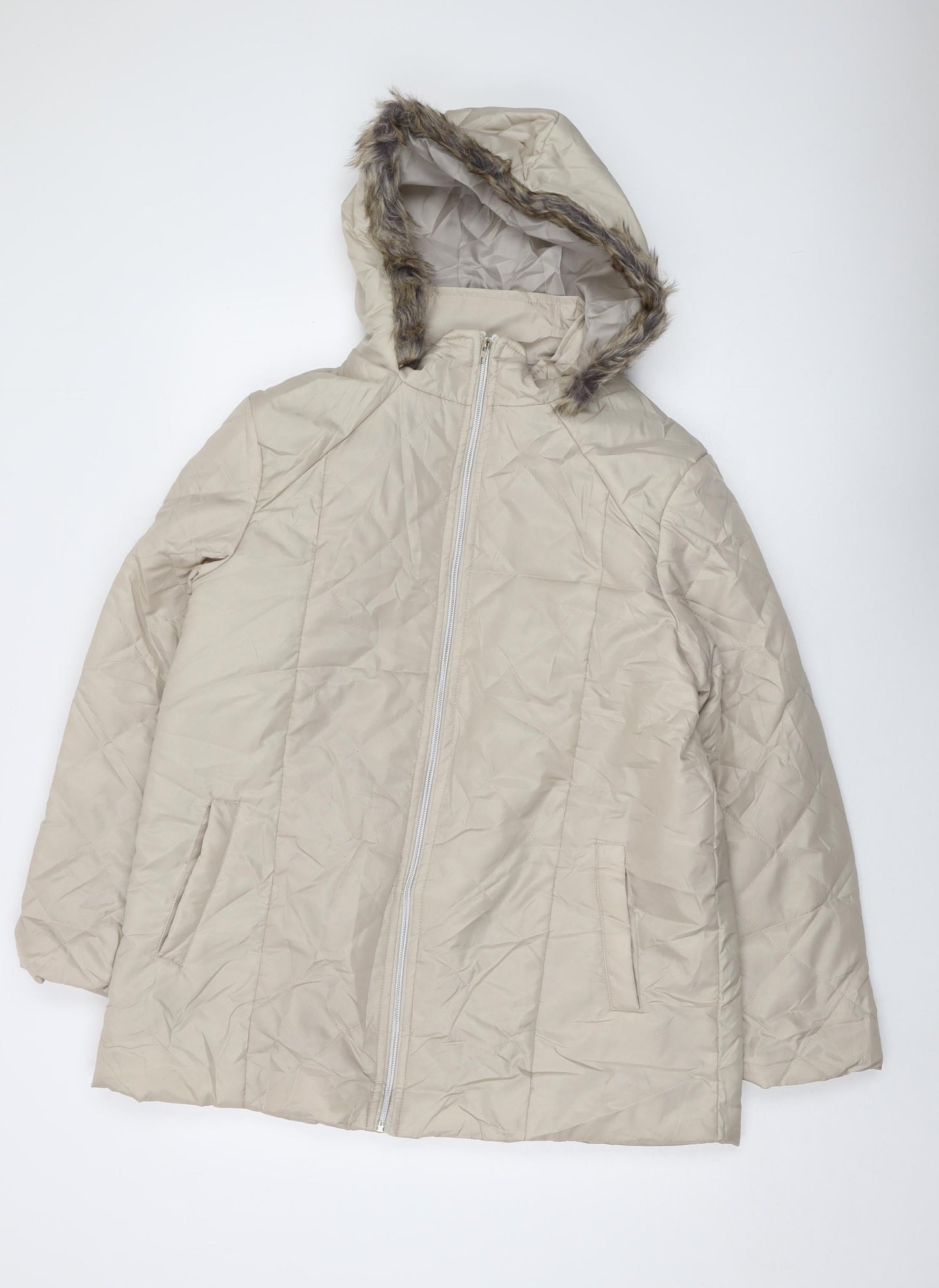 Anna de Lancay Womens Beige Jacket Size M Zip