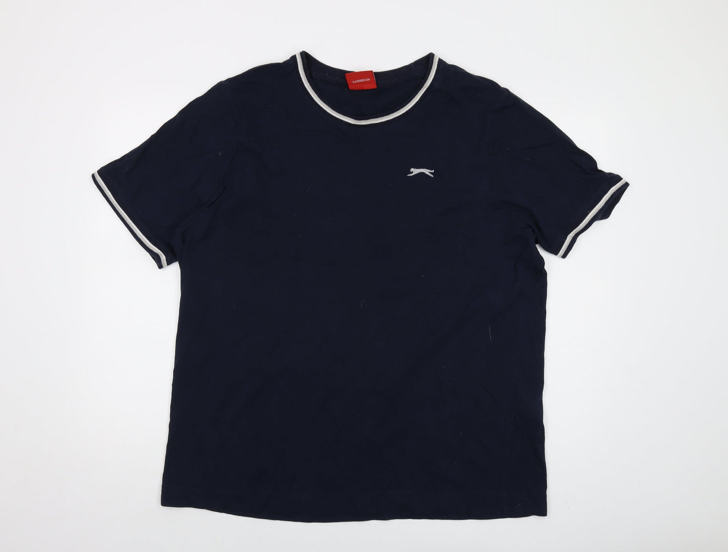 Slazenger Mens Blue Cotton T-Shirt Size 2XL Crew Neck
