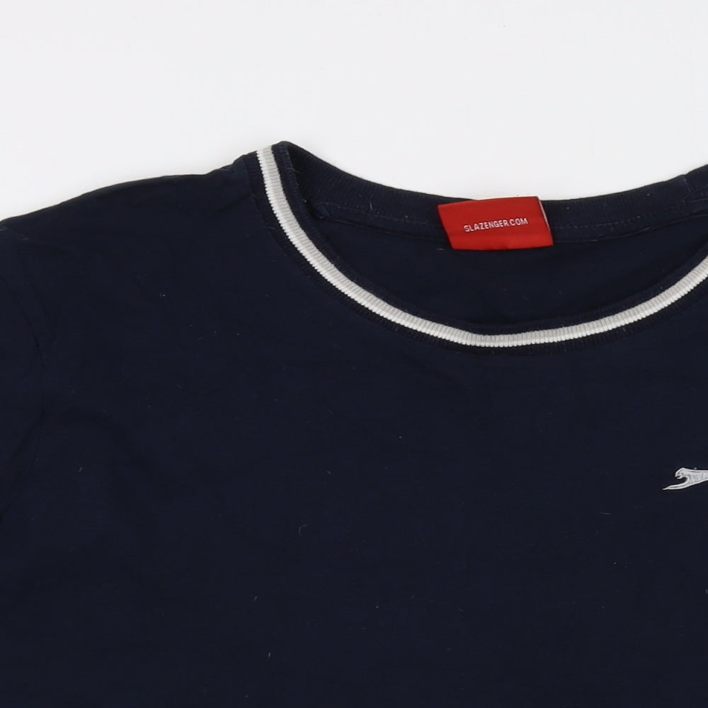 Slazenger Mens Blue Cotton T-Shirt Size 2XL Crew Neck