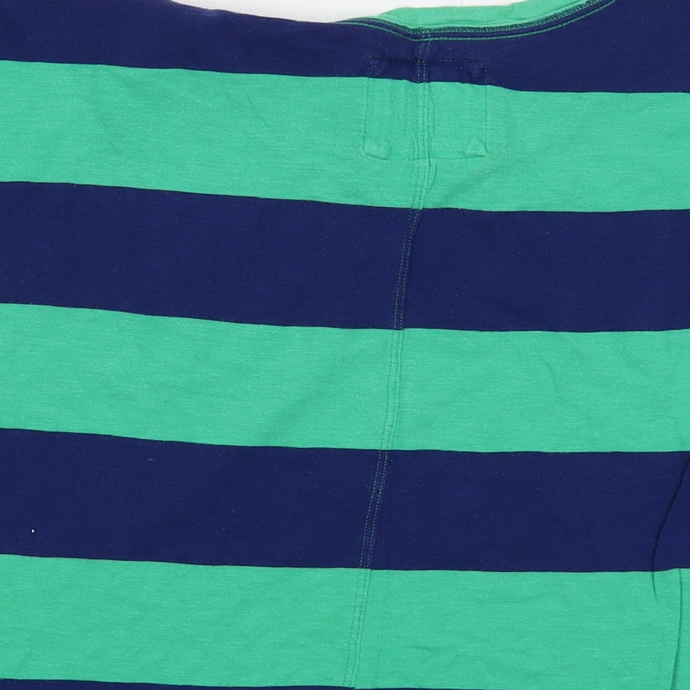 Hollister Womens Blue Striped Cotton Basic T-Shirt Size XS Round Neck
