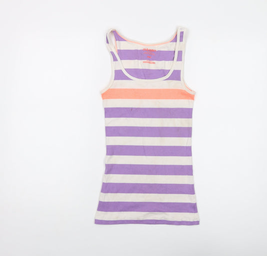 Old Navy Womens Multicoloured Striped Polyester Basic Tank Size M Round Neck