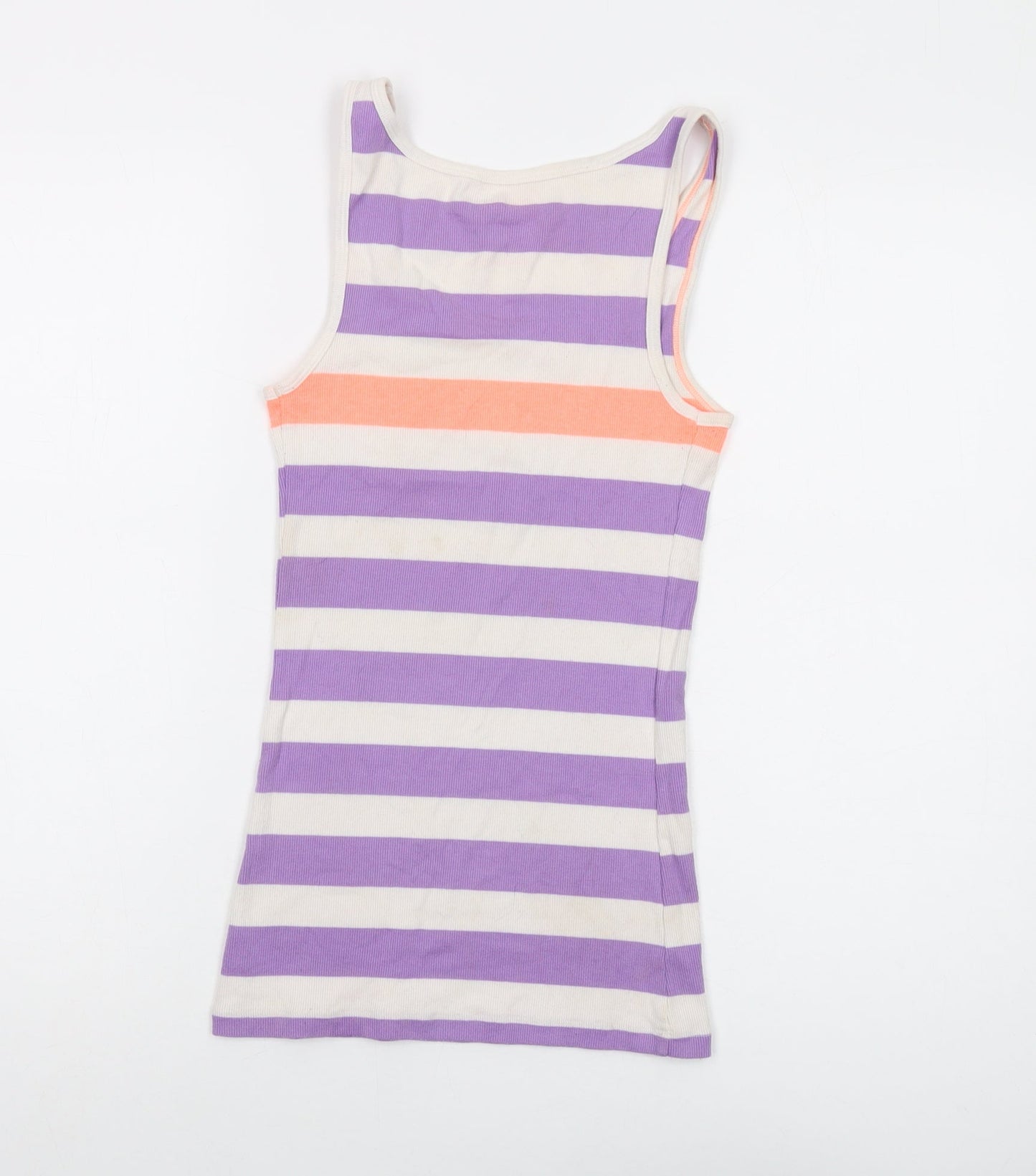 Old Navy Womens Multicoloured Striped Polyester Basic Tank Size M Round Neck