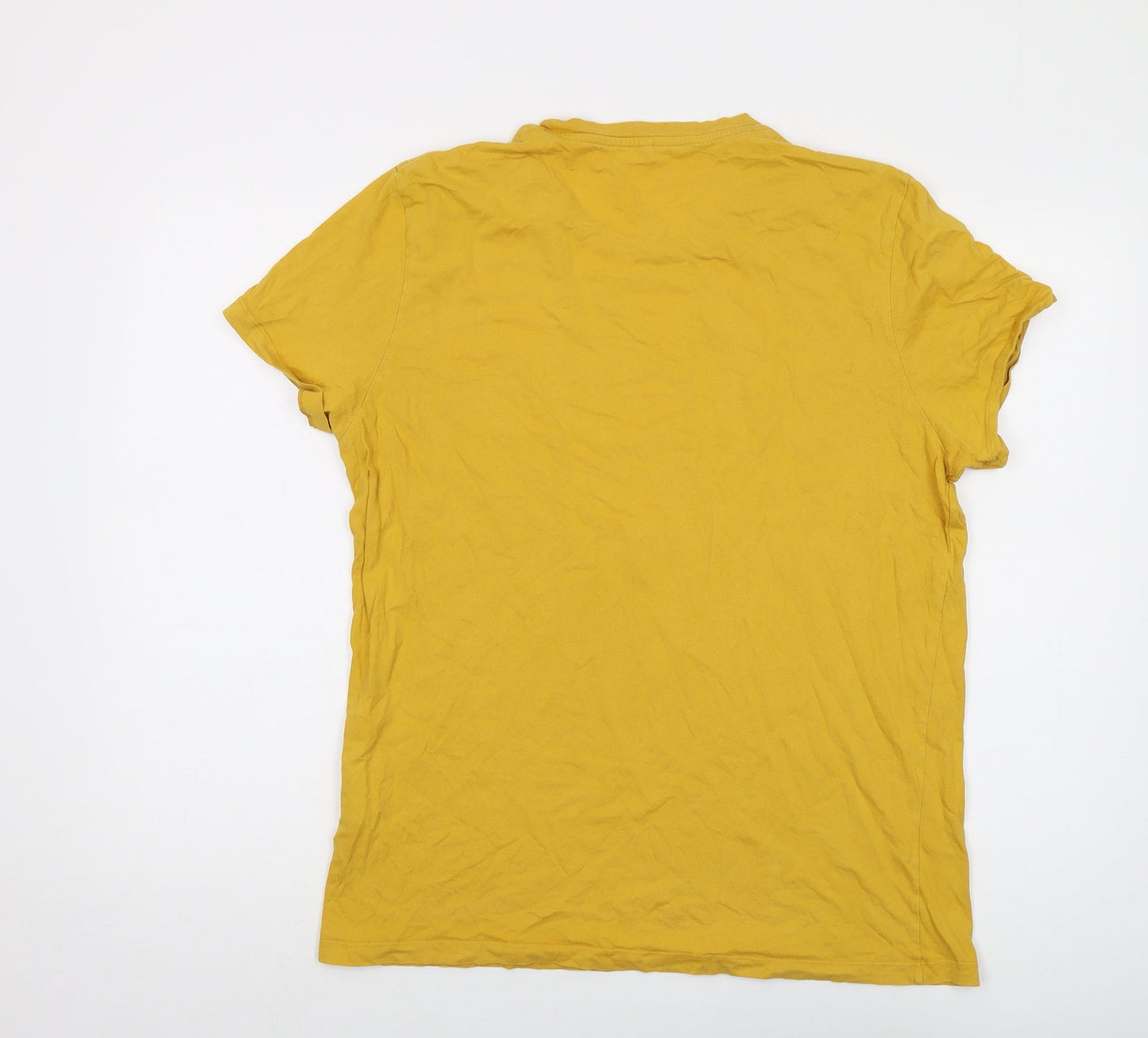 Jack Wills Mens Yellow Cotton T-Shirt Size L Crew Neck