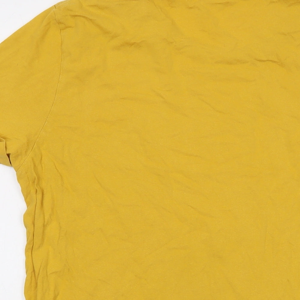 Jack Wills Mens Yellow Cotton T-Shirt Size L Crew Neck