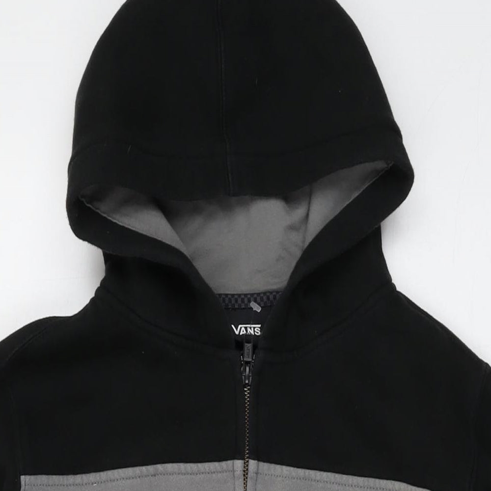 VANS Womens Black Cotton Full Zip Hoodie Size L Zip