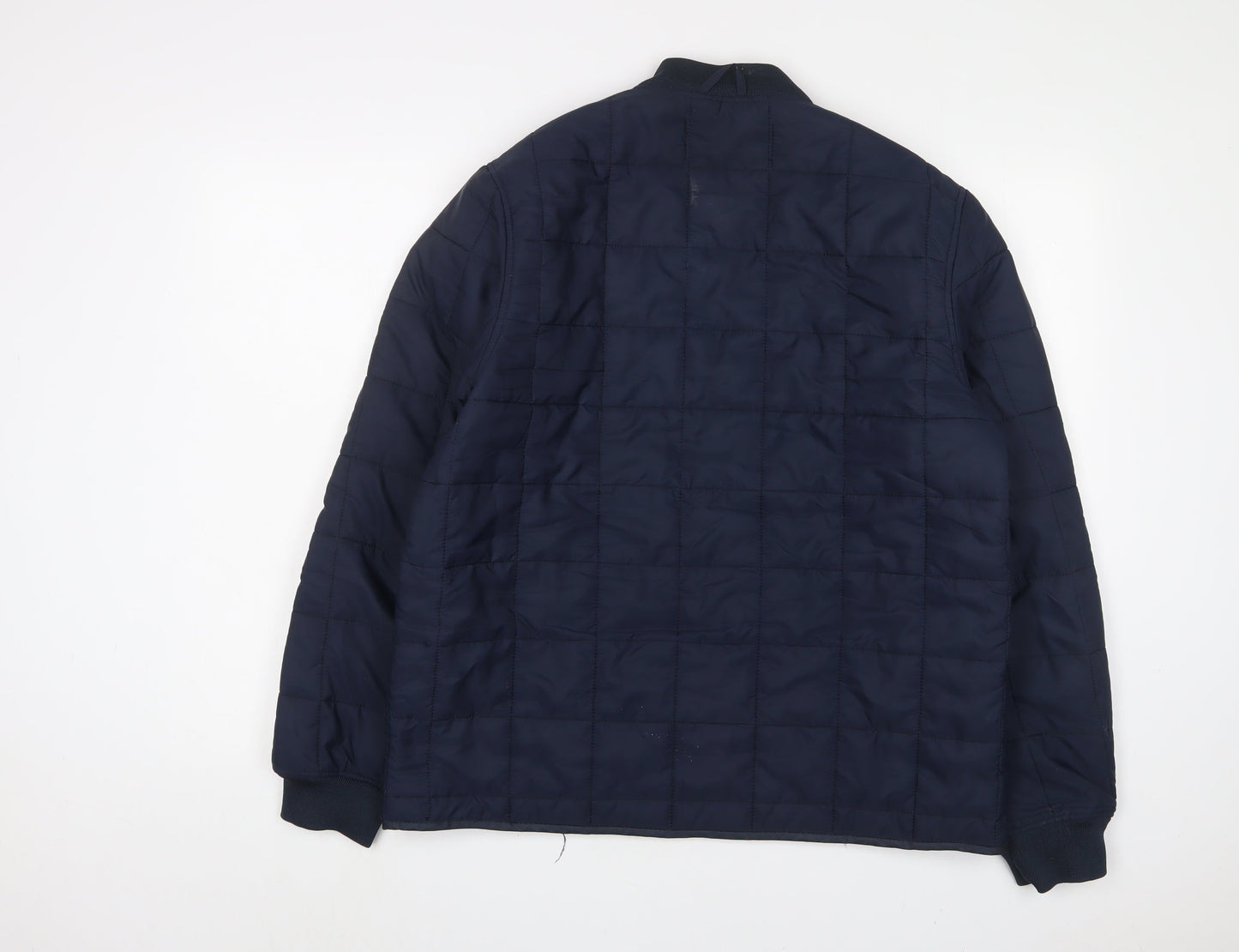 French Connection Mens Blue Quilted Jacket Size L Zip