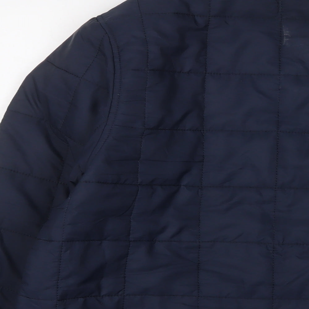 French Connection Mens Blue Quilted Jacket Size L Zip