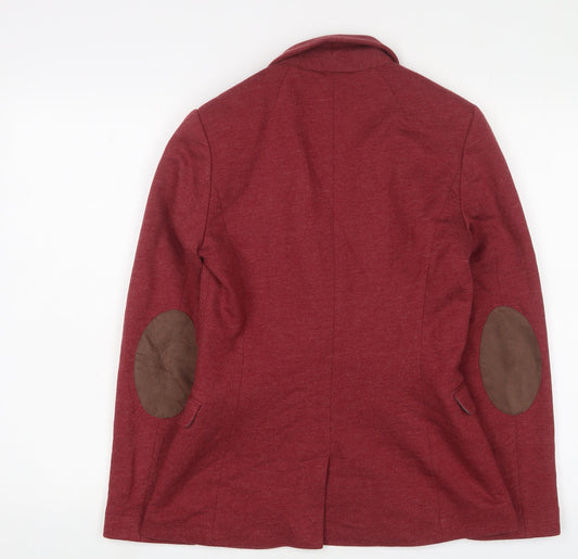 H&M Womens Red Jacket Blazer Size 10 Button