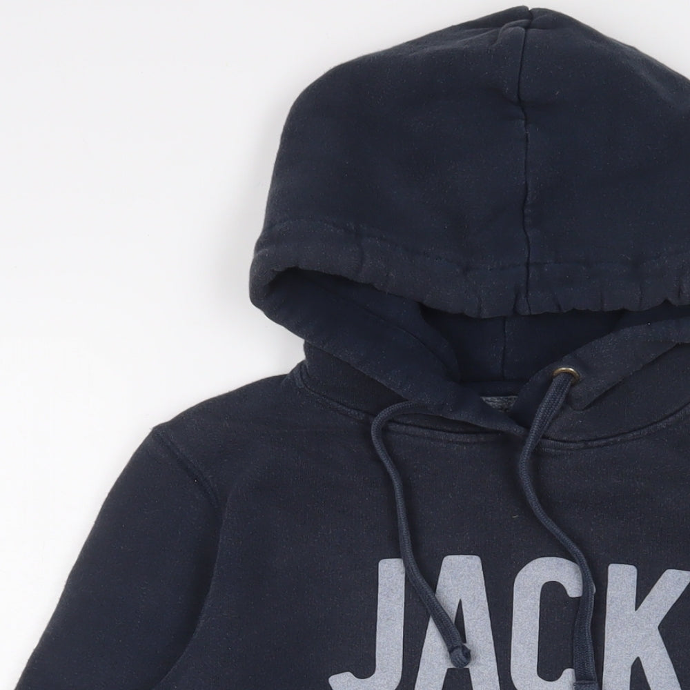 Jack Wills Womens Blue Cotton Pullover Hoodie Size 8 Pullover - Logo