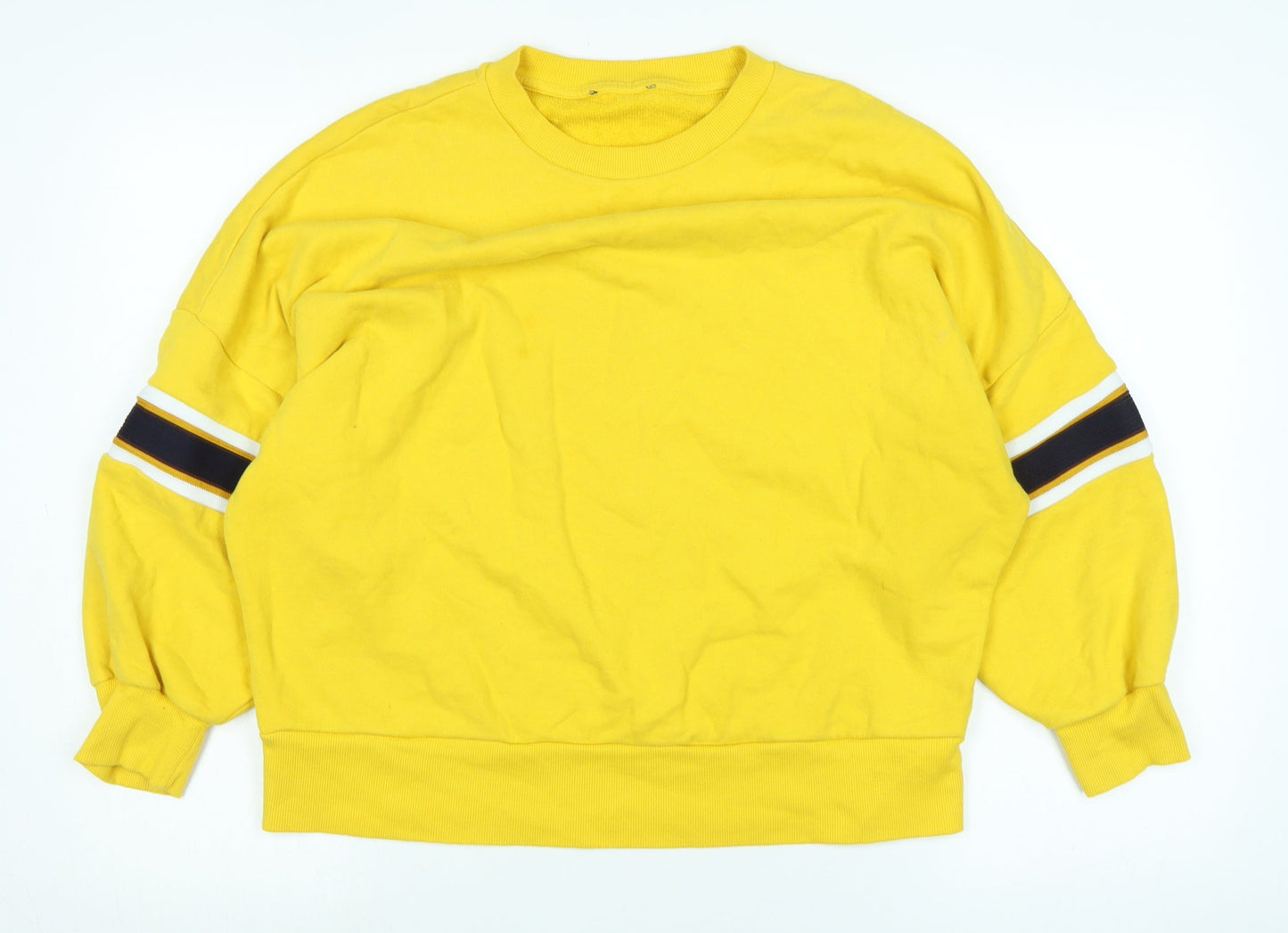 Marks and Spencer Womens Yellow Cotton Pullover Sweatshirt Size L