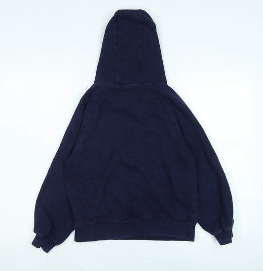 NEXT Boys Blue Cotton Pullover Hoodie Size 12 Years - Rainbow embroidery