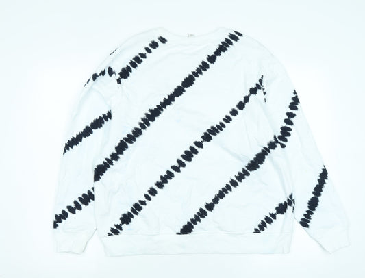 Marks and Spencer Womens White Cotton Pullover Sweatshirt Size L