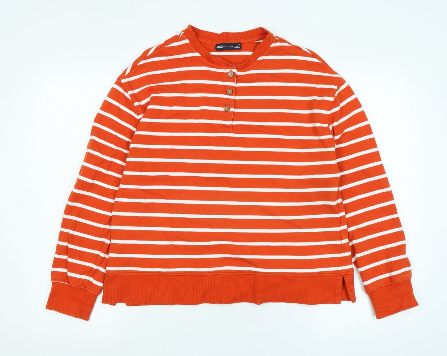 Marks and Spencer Womens Orange Camel Pullover Sweatshirt Size 14