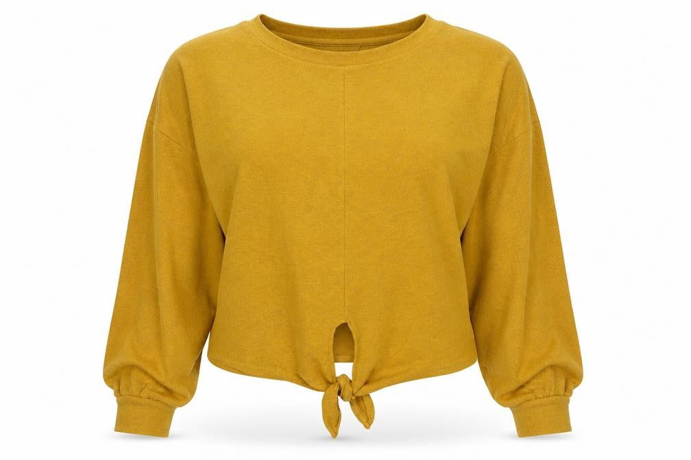 H&M Womens Gold Polyester Jersey Blouse Size XS Crew Neck