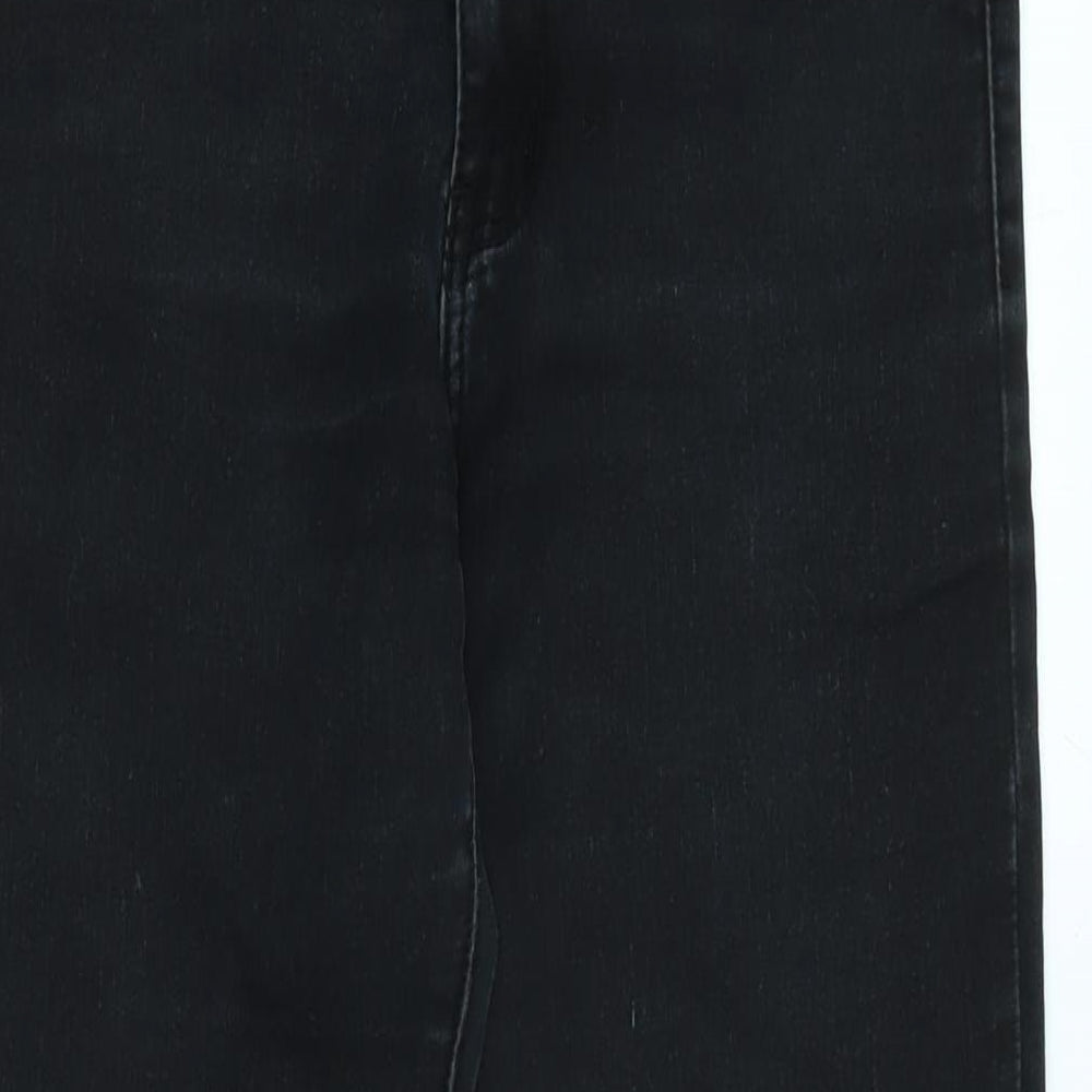 Gemello Womens Black Cotton Blend Straight Jeans Size 29 in L29 in Regular Zip - Logo