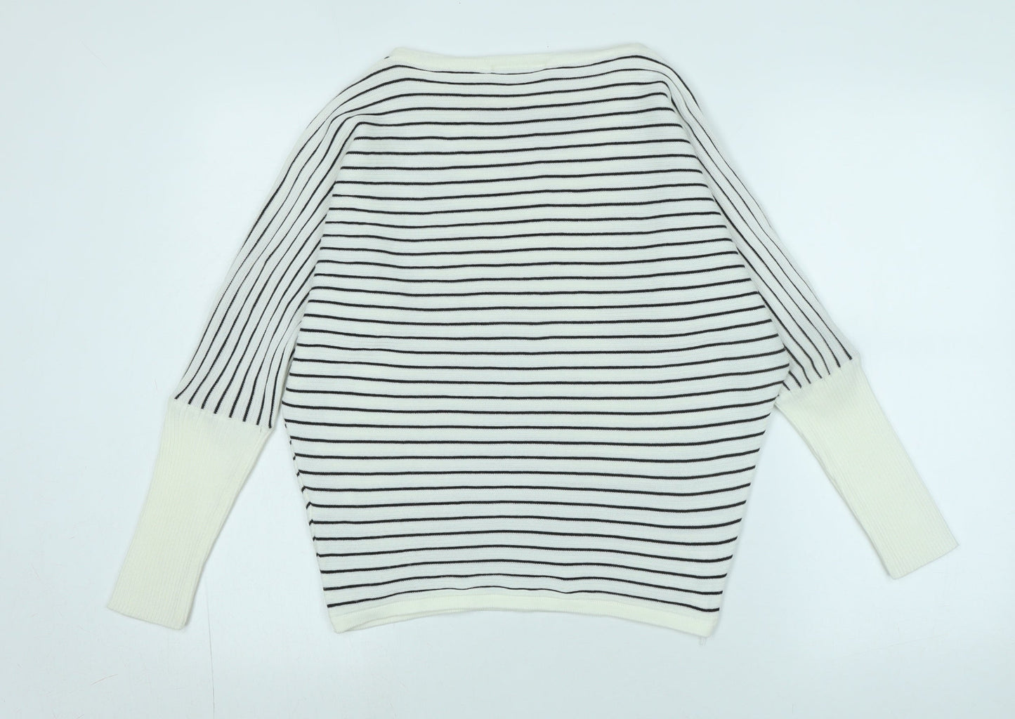Select Womens Ivory Crew Neck Acrylic Pullover Jumper Size 6