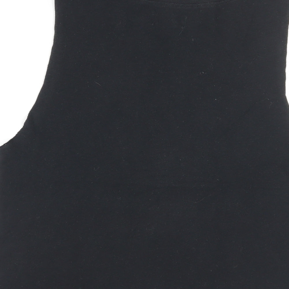 Hollister Womens Black Cotton Basic Tank Size XS Crew Neck - Logo
