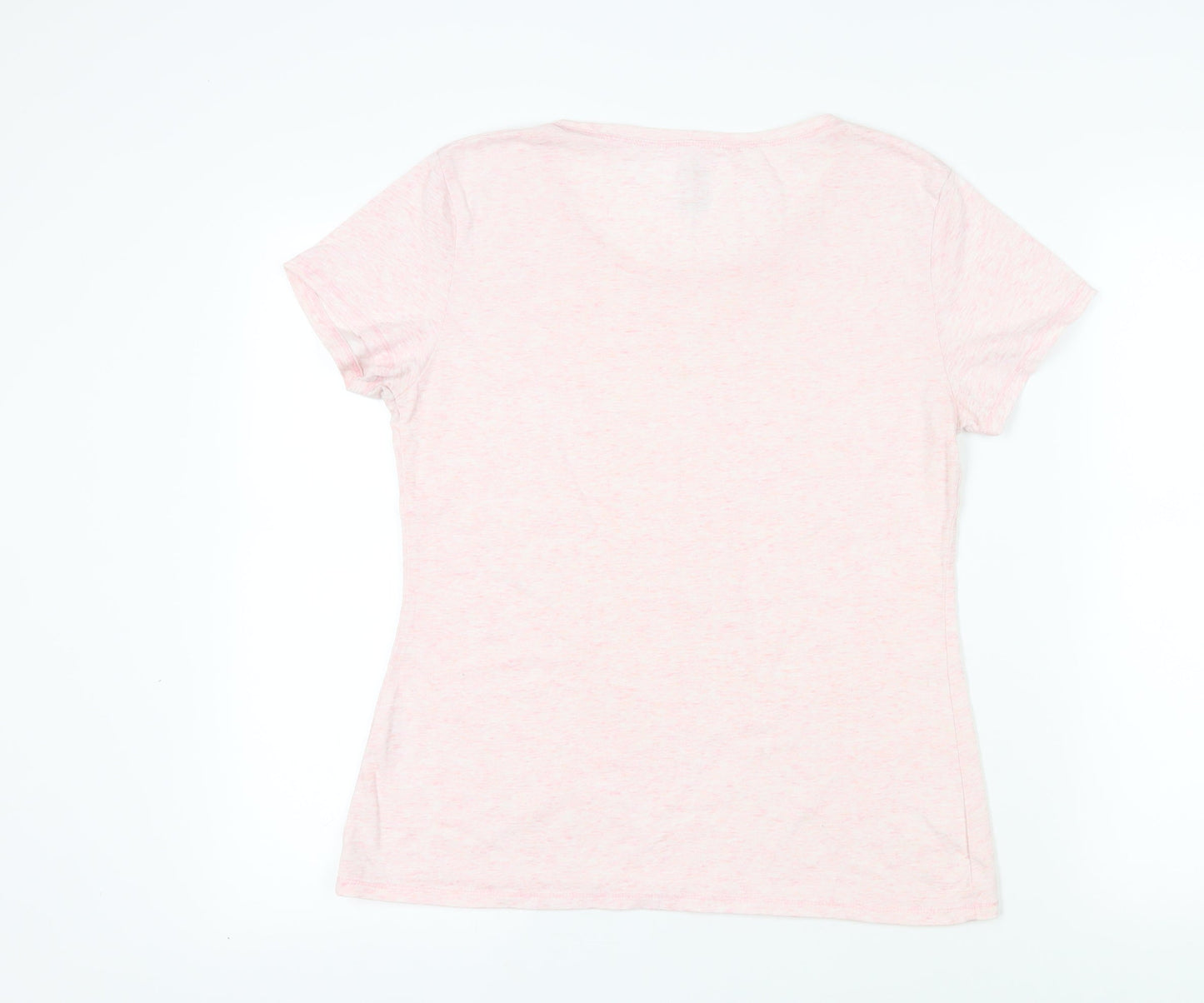DECATHLON Womens Pink Cotton Basic T-Shirt Size M Round Neck