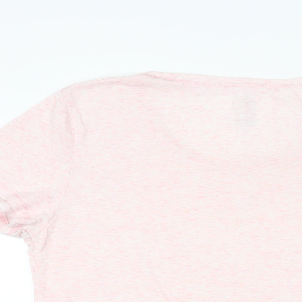 DECATHLON Womens Pink Cotton Basic T-Shirt Size M Round Neck