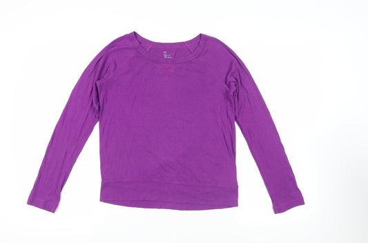 Gap Womens Purple Cotton Basic T-Shirt Size S Round Neck