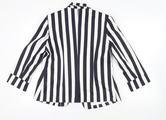 Jolie Moi Womens Blue Striped Jacket Blazer Size 14 - Open