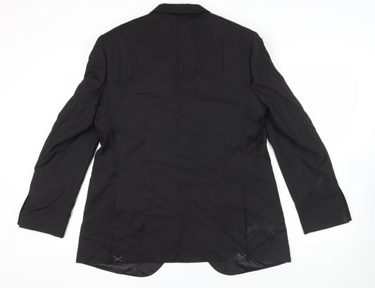 Marks and Spencer Mens Black Polyester Tuxedo Suit Jacket Size 44 Regular