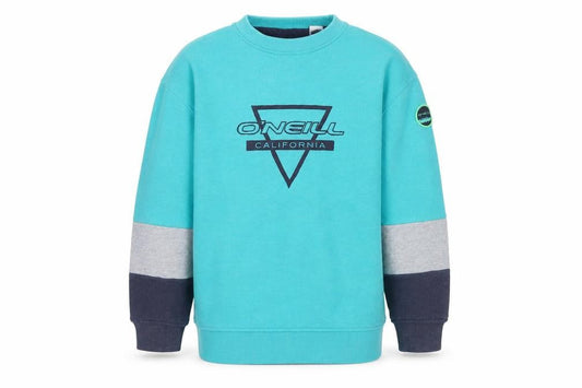 O'Neill Boys Green Colourblock Cotton Pullover Sweatshirt Size 8 Years Pullover - Logo