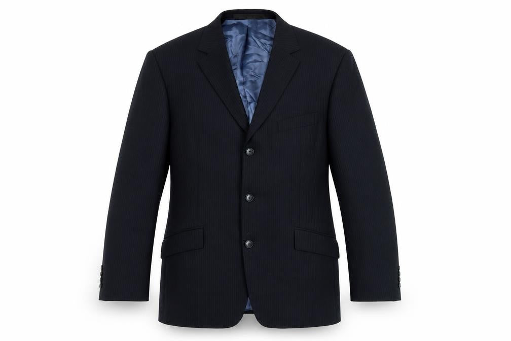 Marks and Spencer Mens Blue Striped Wool Jacket Suit Jacket Size 40 Regular